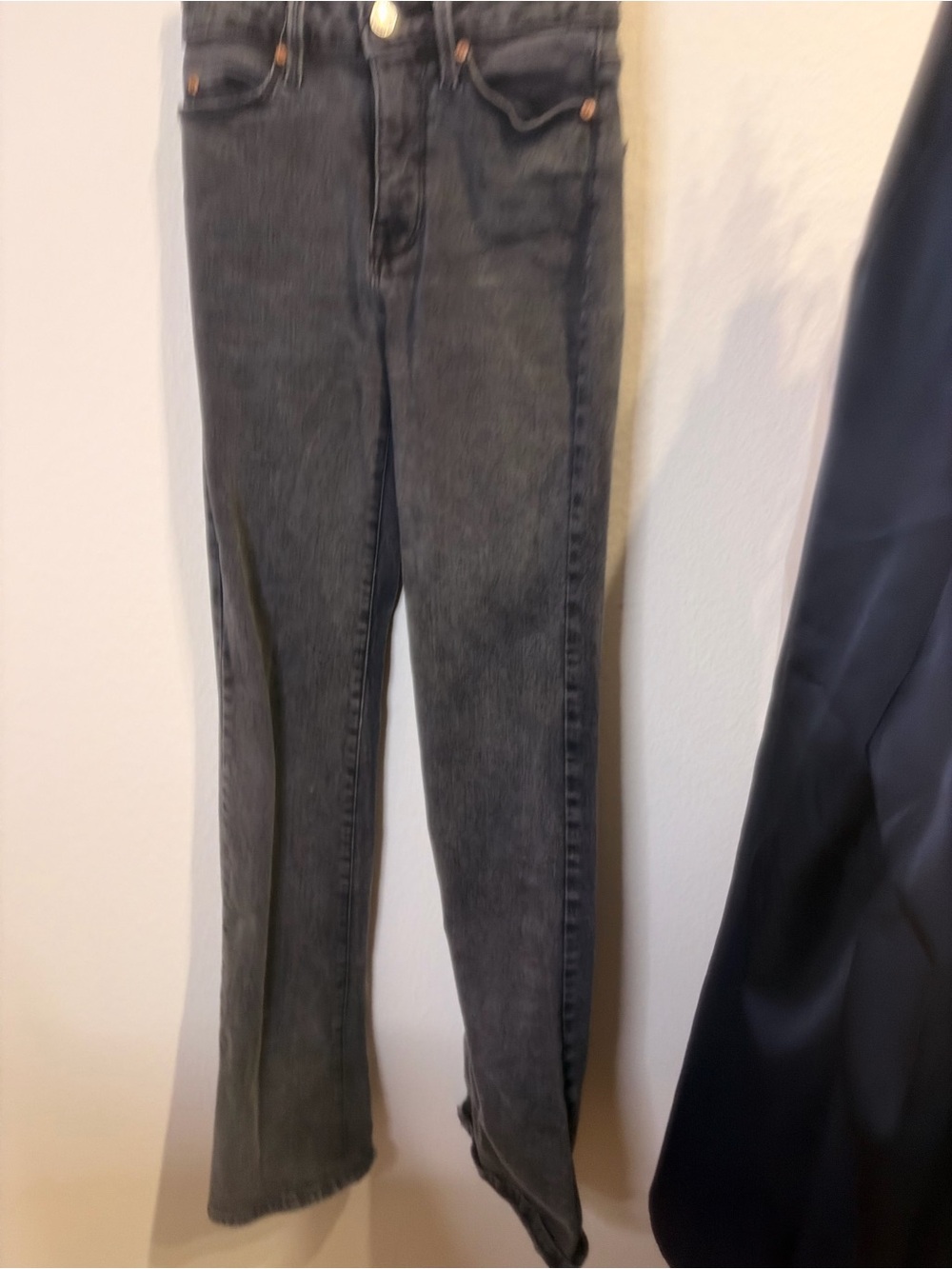 Grey Black Washed Straight-Leg Jeans